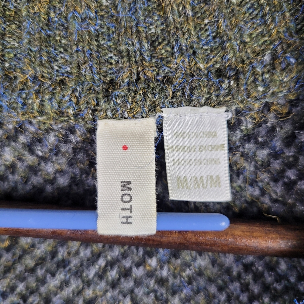 Moth Anthropologie M Womens Open Fuzzy Camo Cardigan Boho Stretch Lightweight - Picture 3 of 8